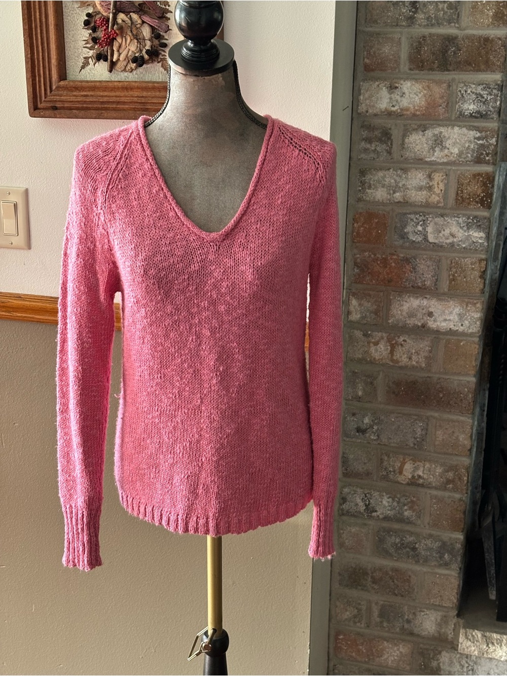 Chaps Pink V-Neck Women's Sweater